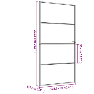 vidaXL Interior Door Slim Black 102.5x201.5 cm Tempered Glass and Aluminium - Giant Lobelia