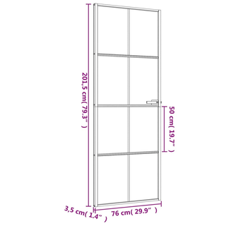 vidaXL Interior Door Slim Black 76x201.5 cm Tempered Glass and Aluminium - Giant Lobelia