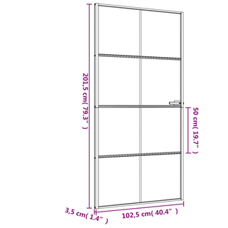 vidaXL Interior Door Slim Black 102.5x201.5 cm Tempered Glass and Aluminium - Giant Lobelia