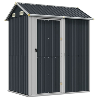 vidaXL Garden Shed Anthracite 192x152.5x237 cm Galvanised Steel - Giant Lobelia