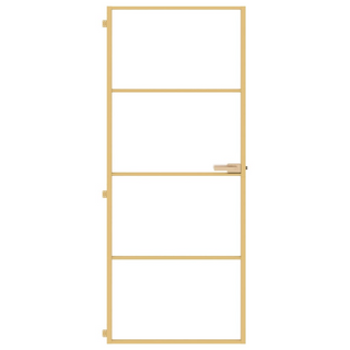 vidaXL Interior Door Slim Golden 83x201.5 cm Tempered Glass and Aluminium - Giant Lobelia