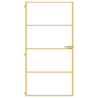 vidaXL Interior Door Slim Golden 102.5x201.5 cm Tempered Glass and Aluminium - Giant Lobelia