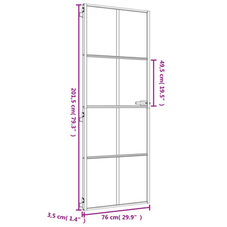 vidaXL Interior Door Slim Golden 76x201.5 cm Tempered Glass and Aluminium - Giant Lobelia