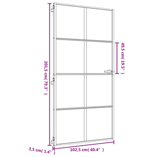 vidaXL Interior Door Slim Golden 93x201.5 cm Tempered Glass and Aluminium - Giant Lobelia