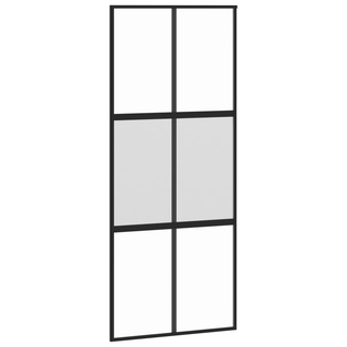 vidaXL Sliding Door Black 90x205 cm Tempered Glass and Aluminium - Giant Lobelia