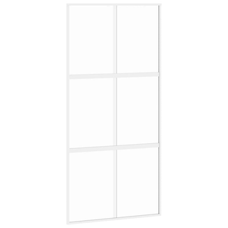 vidaXL Sliding Door White 102.5x205 cm Tempered Glass and Aluminium - Giant Lobelia