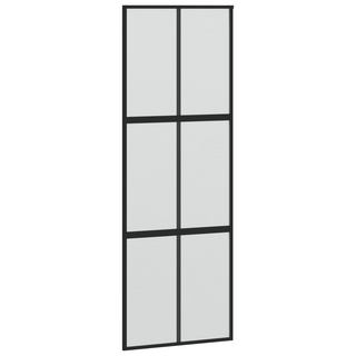 vidaXL Sliding Door Black 76x205 cm Tempered Glass and Aluminium - Giant Lobelia