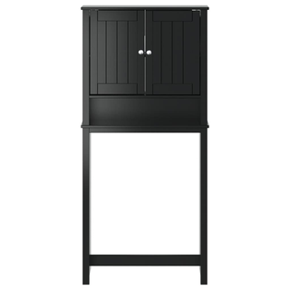 Washing Machine Cabinet BERG Black 76x27x164.5 cm Solid Wood - Giant Lobelia