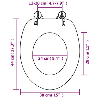 WC Toilet Seat with Soft Close Lid MDF Dolphins Design - Giant Lobelia