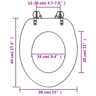 WC Toilet Seat with Lid MDF Green Water Drop Design - Giant Lobelia