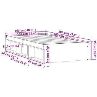 Bed Frame White 100x200 cm - Giant Lobelia