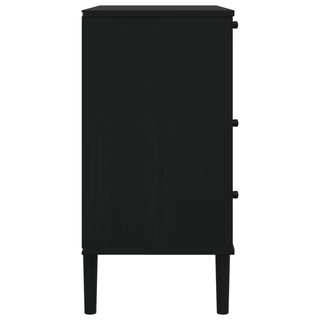 vidaXL Drawer Cabinet SENJA Rattan Look Black 80x40x80 cm Solid Wood Pine - Giant Lobelia