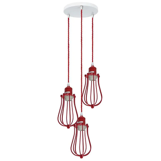 3 Light Red Cage cluster Hanging Pendant Light ~ 5113 - Giant Lobelia