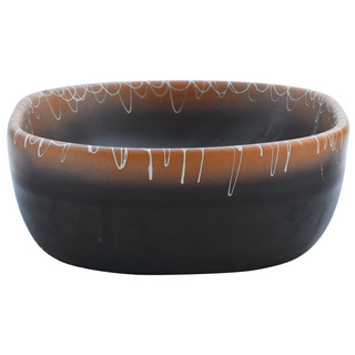 vidaXL Countertop Basin Black and Orange Oval 47x33x13 cm Ceramic - Giant Lobelia