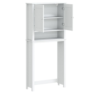 Washing Machine Cabinet BERG White 76x27x164.5 cm Solid Wood - Giant Lobelia