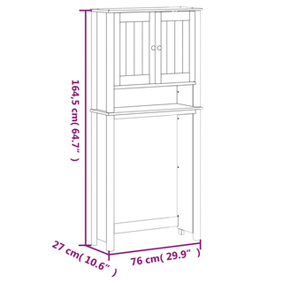 Washing Machine Cabinet BERG White 76x27x164.5 cm Solid Wood - Giant Lobelia