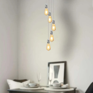 Industrial Ceiling 5 light Pendant Light Fitting for staircase~ 5130 - Giant Lobelia