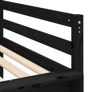 Kids' Loft Bed with Slide Black 90x200 cm Solid Wood Pine - Giant Lobelia