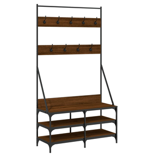 Clothes Rack with Shoe Storage Brown Oak 100x40x184 cm - Giant Lobelia