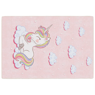 Kids' Rug Pink 160x230 cm Unicorn Washable Anti Slip - Giant Lobelia