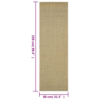 vidaXL Rug Natural Sisal 80x250 cm Green - Giant Lobelia