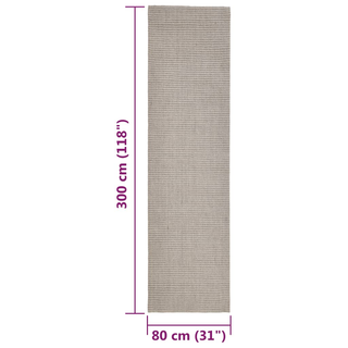 vidaXL Rug Natural Sisal 80x300 cm Sand - Giant Lobelia