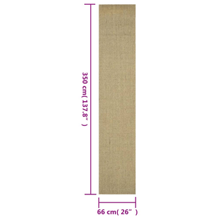 vidaXL Rug Natural Sisal 66x350 cm Green - Giant Lobelia