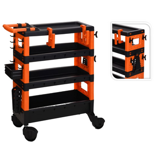 FX-Tools Tool Trolley 4-Tier Black and Orange - Giant Lobelia