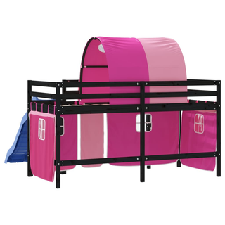 Kids' Loft Bed with Tunnel Pink 80x200 cm Solid Wood Pine - Giant Lobelia