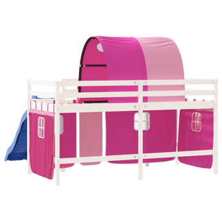 Kids' Loft Bed with Tunnel Pink 80x200 cm Solid Wood Pine - Giant Lobelia