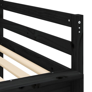 Kids' Loft Bed with Tower White&Black 80x200cm Solid Wood Pine - Giant Lobelia