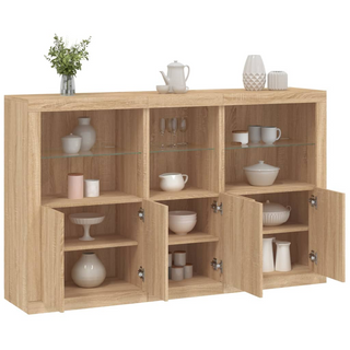 vidaXL Sideboard with LED Lights Sonoma Oak 162x37x100 cm - Giant Lobelia