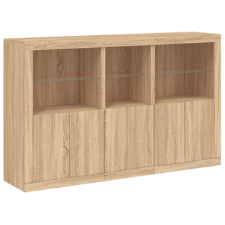 vidaXL Sideboard with LED Lights Sonoma Oak 162x37x100 cm - Giant Lobelia