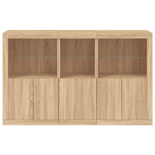 vidaXL Sideboard with LED Lights Sonoma Oak 162x37x100 cm - Giant Lobelia