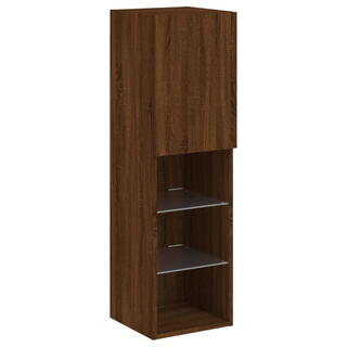 TV Cabinet with LED Lights Brown Oak 30.5x30x102 cm - Giant Lobelia