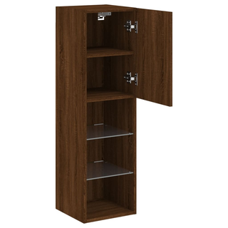 TV Cabinet with LED Lights Brown Oak 30.5x30x102 cm - Giant Lobelia