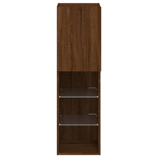 TV Cabinet with LED Lights Brown Oak 30.5x30x102 cm - Giant Lobelia