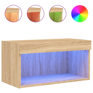 TV Cabinet with LED Lights Sonoma Oak 60x30x30 cm - Giant Lobelia