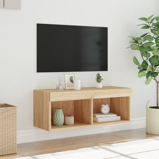 vidaXL TV Cabinet with LED Lights Sonoma Oak 80x30x30 cm - Giant Lobelia