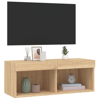 vidaXL TV Cabinet with LED Lights Sonoma Oak 80x30x30 cm - Giant Lobelia