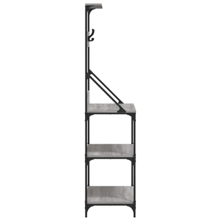 Baker's Rack with Hooks 4-Tier Grey Sonoma Engineered Wood - Giant Lobelia