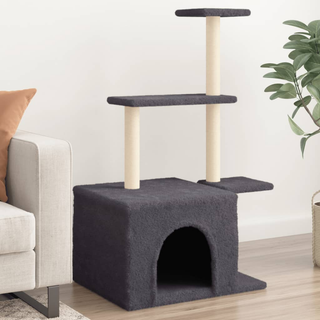 Cat Tree with Sisal Scratching Posts Dark Grey 110 cm - Giant Lobelia