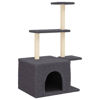 Cat Tree with Sisal Scratching Posts Dark Grey 110 cm - Giant Lobelia