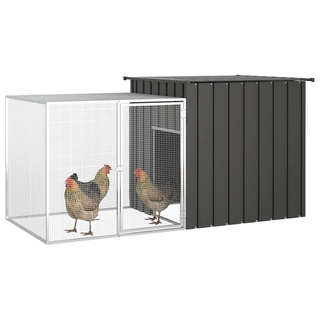 Chicken Cage Anthracite 200x91x100 cm Galvanised Steel - Giant Lobelia