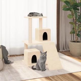 Cat Tree with Sisal Scratching Posts Cream 82 cm - Giant Lobelia