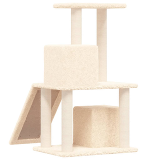 Cat Tree with Sisal Scratching Posts Cream 82 cm - Giant Lobelia