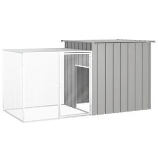 Chicken Cage Grey 200x91x100 cm Galvanised Steel - Giant Lobelia