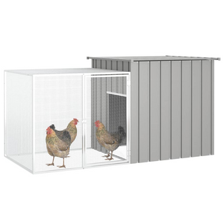 Chicken Cage Grey 200x91x100 cm Galvanised Steel - Giant Lobelia