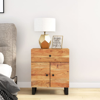 Bedside Cabinet 50x33x60 cm Solid Wood Acacia&Engineered Wood - Giant Lobelia