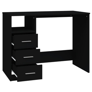 vidaXL Desk with Drawers Black 102x50x76 cm Engineered Wood - Giant Lobelia